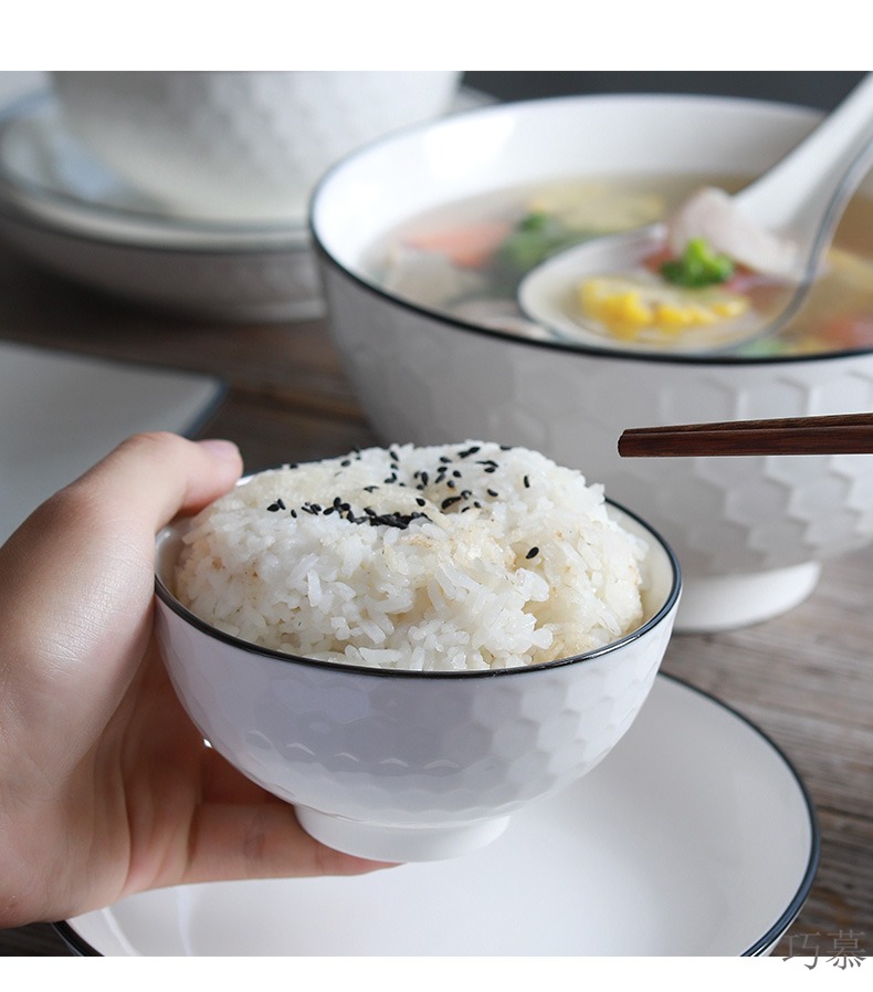 Qiao mu jingdezhen ceramic dishes suit ipads China contracted noodles soup bowl combine the Nordic tableware household to eat bread and butter