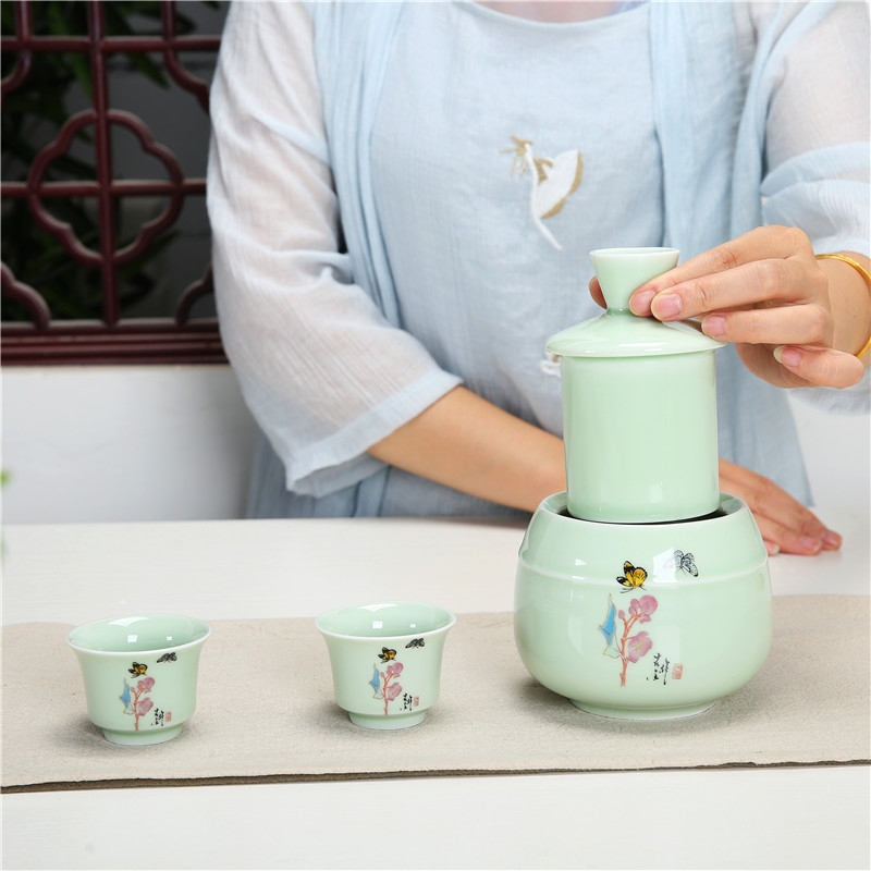 Qiao mu ceramic wine temperature hot hip heating cooking wine wine wine warm points of household of Chinese style and jin wine suits for