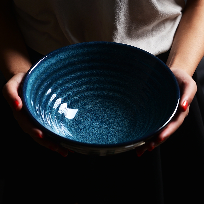 Qiao mu 9 - inch Japanese household rainbow such use large ceramic bowl bowl bowl salad bowl rainbow such use microwave oven