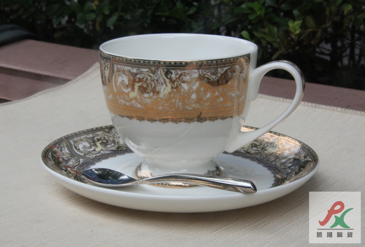 Qiao mu package mail tangshan ipads porcelain patron saint European - style coffee cups and saucers suits for wide red cup tea cup
