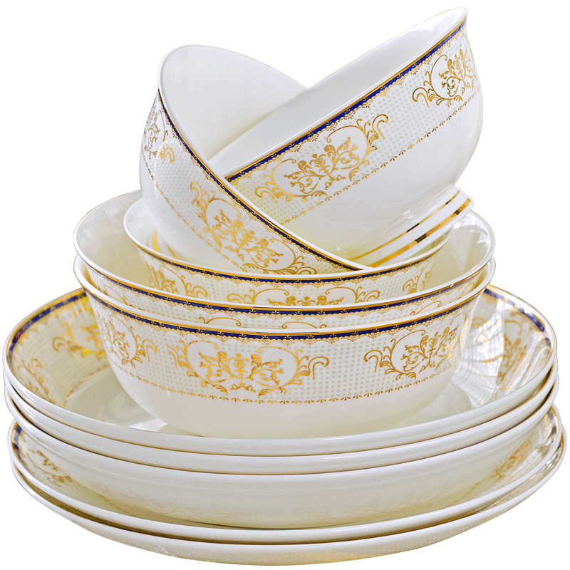 Qiao mu dishes suit European up phnom penh ipads porcelain of jingdezhen ceramics tableware suit household contracted combination of Chinese style