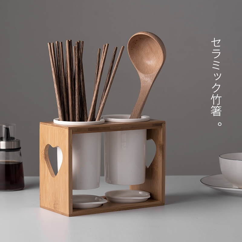 Qiao mu Japanese chopsticks tube of household ceramics chopsticks chopsticks tube chopsticks kitchen shelf drop box of chopsticks box