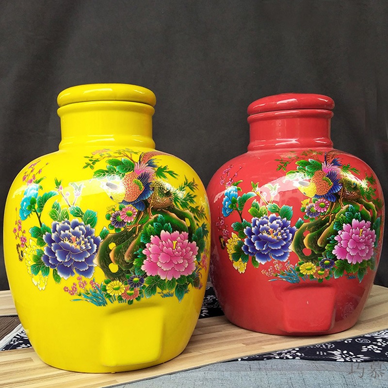 Qiao mu jingdezhen ceramic jars 10 jins 20 jins 30 jins 50 kg sealed it mercifully bottle festive wedding fermentation