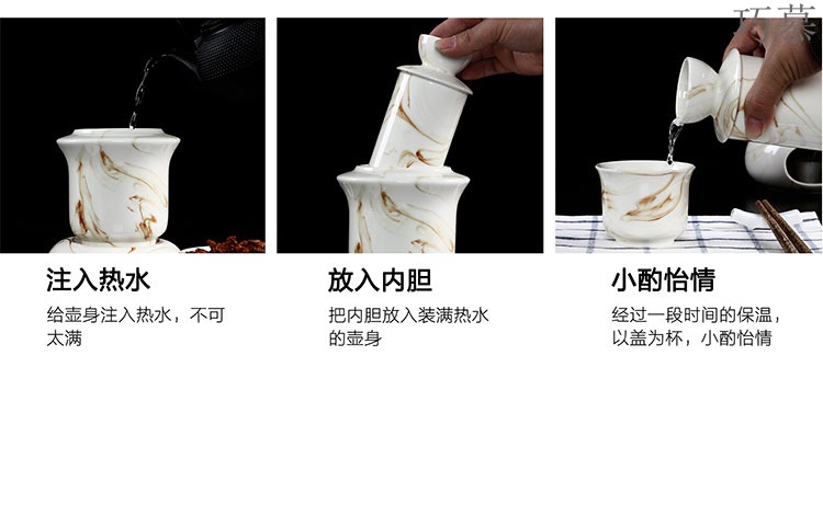 Qiao mu temperature ceramic wine based heating cooking wine wine pot hot hot wine pot rice wine liquor cup warm hip flask