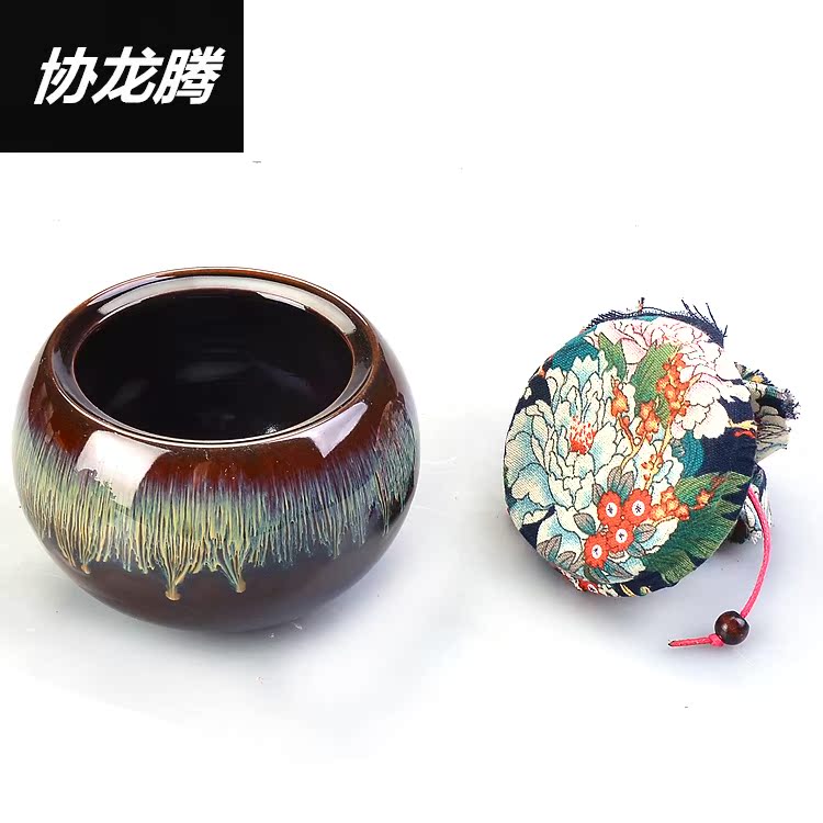 Qiao mu up caddy fixings ceramic seal pot of tea red glaze, ceramic storage tanks
