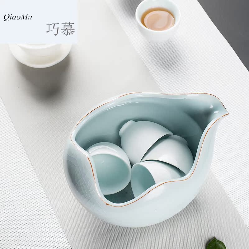 Qiao mu CMJ ceramic tea to wash to large household writing brush washer num jar longquan celadon flower pot tea tea taking of spare parts