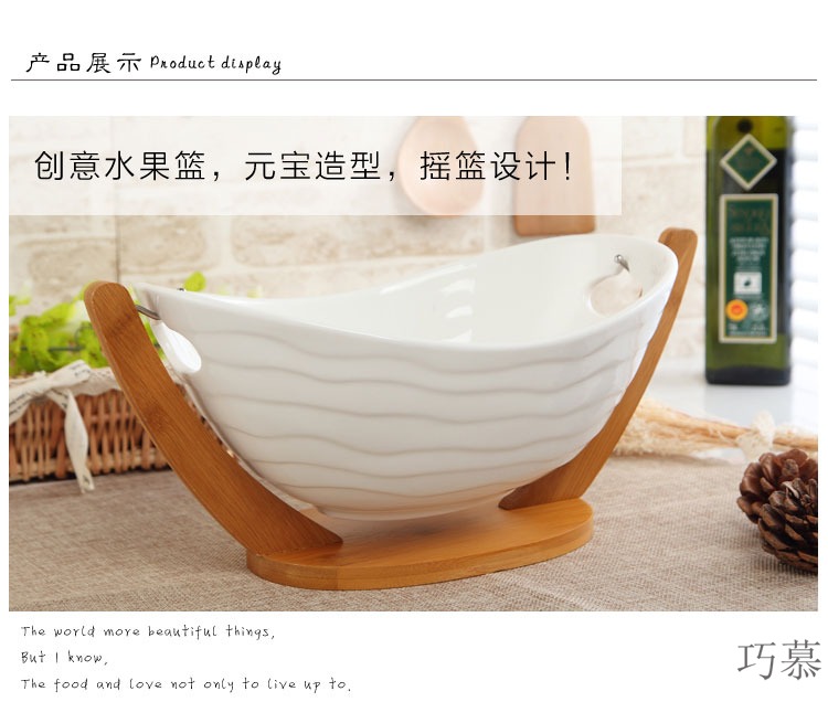 Sitting room place for DHT opportunely ceramic fruit bowl fruit basket white hanging three creative fruit basin fashion