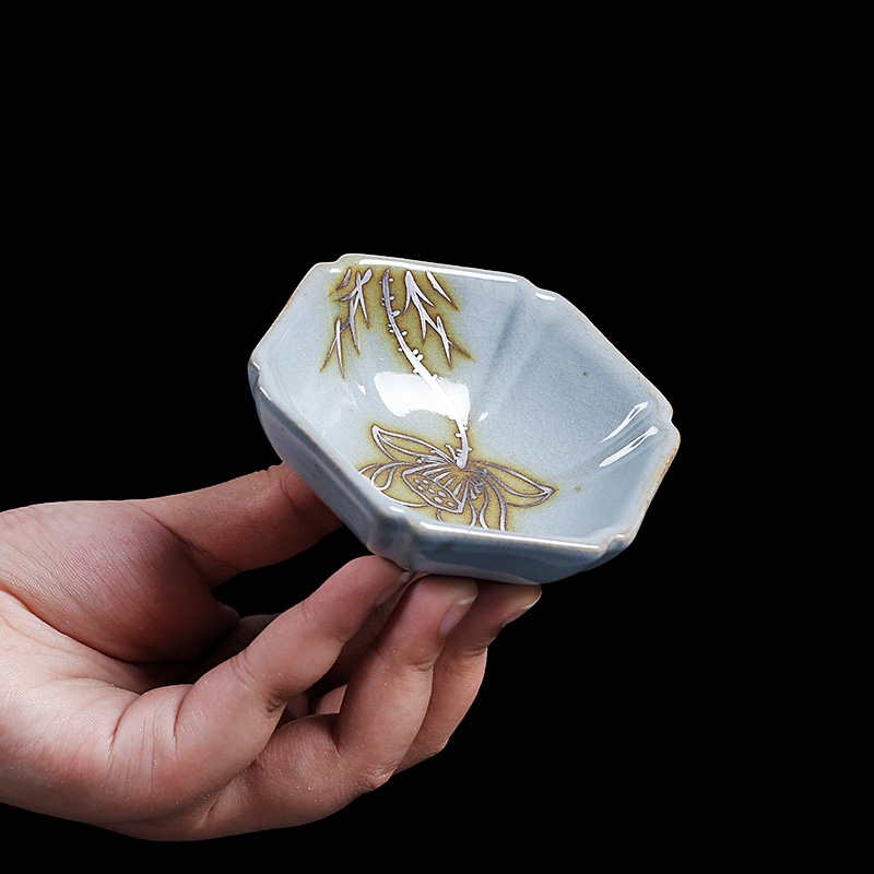 Qiao mu PMZ kung fu tea set single CPU hand - made azure your up chinaware with silver checking master cup of tea
