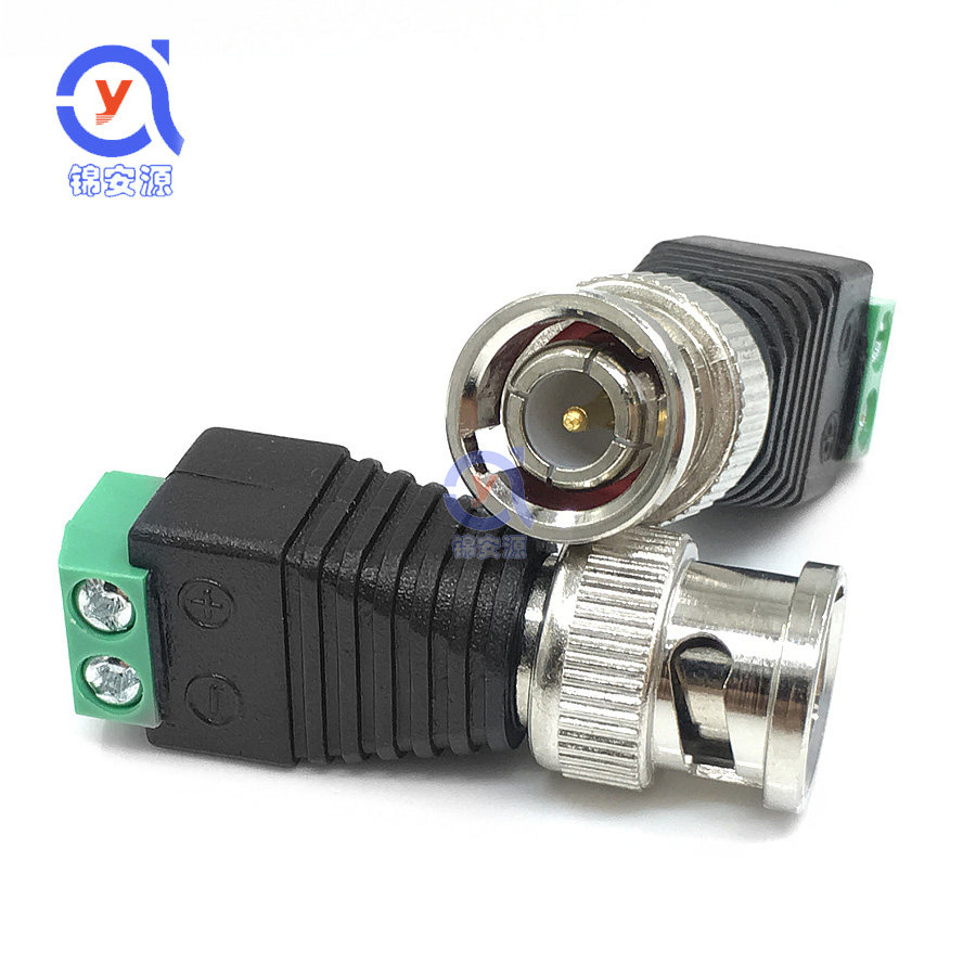 Q9 Surveillance camera video connector BNC male connector BNC male monitoring transmission line plug Green terminal