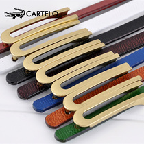 Carcodile Crocodile Strap Lady Dress Lady Dress With Fashion 100 Hitch Student Bull Leather Slim Belt Korean Version Pants Strap
