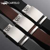 Carcodile Crocodile Strap Male Casual Brief Nylon Woven Automatic Buckle Belt Individuality Fashion Youth Pants With Tide
