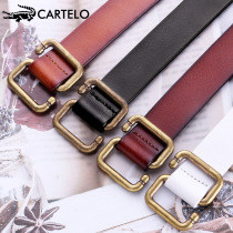 Carcodile Crocodile Belt Lady Genuine Leather 100 Hitch Bull Leather Belt Ins Wind Free of perforated student pants with damp