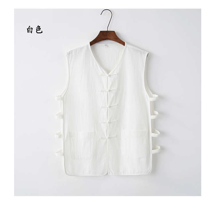 Khuyến mãi cotton và linen không tay Tang phù hợp với vest nam vest mồ hôi Ma Hao mùa hè ông già áo vest phong cách Trung Quốc áo thể thao