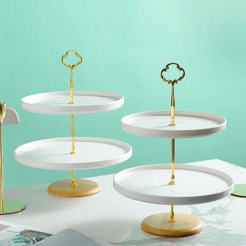 Dessert table display stand dessert cold meal tea break table ceramic fruit plate multi-layer light luxury wedding layout display shelf