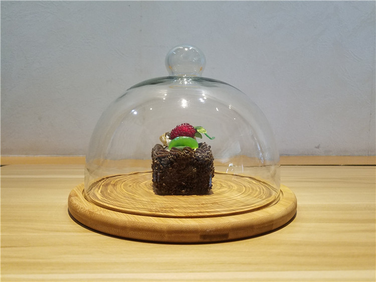 Bánh glass bìa bánh mì Châu Âu bụi trong suốt bìa tấm gỗ đĩa trái cây snack trái cây bìa Tây điểm khay gỗ khay trà gỗ trắc