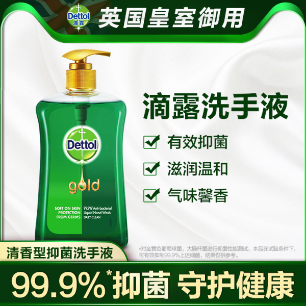 英国进口 Dettol 滴露 金装 清香型抑菌洗手液 500g*2瓶 双重优惠折后￥39包邮包税（拍2件）