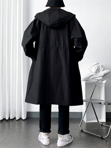Мужской длинный осенний плащ для отдыха, куртка, средней длины, длина макси, в корейском стиле