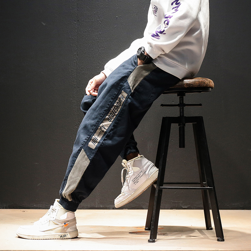 Super fire cec overalls Men's spring and autumn drawstring casual pants trend loose fat wild ins tide brand pants