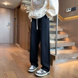 Дизайнерские утепленные демисезонные мужские штаны, в американском стиле, тренд сезона, свободный прямой крой