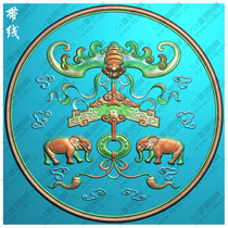 Round bat Ruyi elephant chair backrest back panel small door door panel finely carved image jdp grayscale image bmp bat