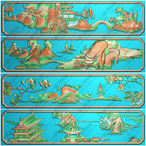 Landscape short horizontal plate drawer enclosure warehouse plate belly plate set finely carved image jdp grayscale image bmp landscape