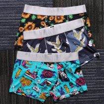 Mens underwear mens boxer shorts ice silk thin breathable summer sexy trend boys  four-corner shorts head sexy