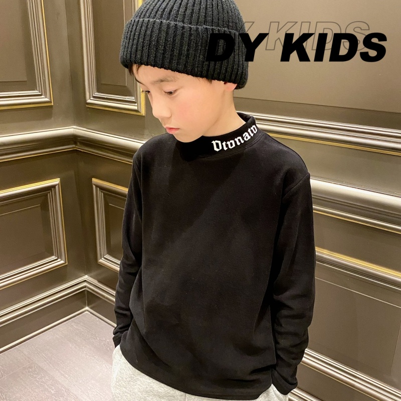 Real Develvet bottom-shirt Winter boy warm semi-high collar skin-friendly and soft elastic inside lap heat fiber CUHK Boy-Taobao