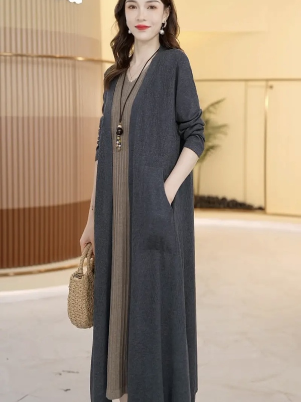 2023 Autumn New Solid Color Wool Knit Slim Fit Cardigan Long Sleeve Slimming Versatile Mid-Length Jacquard Jacket for Women 2023 Autumn New Solid Color Wool Knit Slim Fit Cardigan Long Sleeve Slimming Versatile Mid-Length Jacquard Jacket for Women