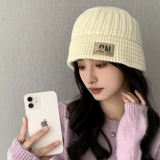 Трикотажная демисезонная ветрозащитная удерживающая тепло шерстяная шапка, в корейском стиле, увеличенная толщина