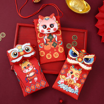 2024 New Year of the Dragon New Year Fabric Red Envelope Bag Cartoon Childrens New Years New Year Wallet Crossbody Fabric Bag Lishe Seal