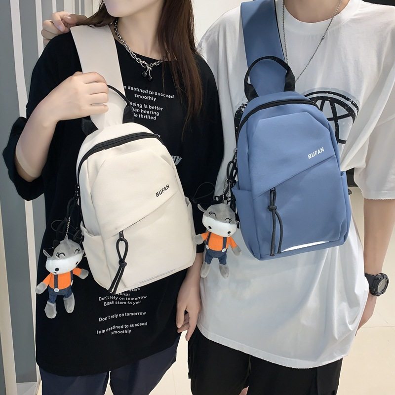 Tide Signs Day Series Chest Bag Men Brief Canvas Student Italics Bag single shoulder bag Shoulder Bag Small Satchel Bag