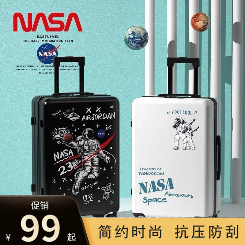 Trolley case boarding student travel password box NASA astronaut suitcase female 20 24 26 fashion universal wheel