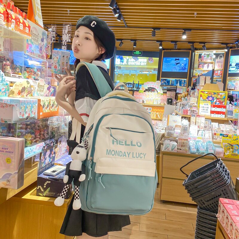 Summer New High School School Bag Fashion 100 Hitch Student Double Shoulder Bag Light Waterproof Campus Wind Backpack-Taobao