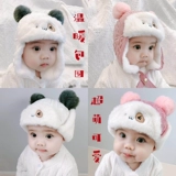 Детская демисезонная шерстяная удерживающая тепло мультяшная милая шапка с капюшоном для новорожденных