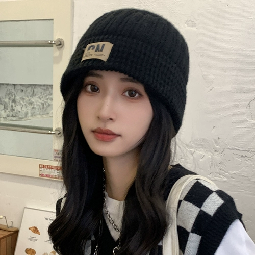 Трикотажная демисезонная ветрозащитная удерживающая тепло шерстяная шапка, в корейском стиле, увеличенная толщина