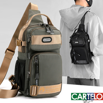 Mens Casual Chest Bag 2024 New Large Capacity Shoulder Crossbody Bag Outdoor Backpack Multifunctional Trendy Motorcycle Bag