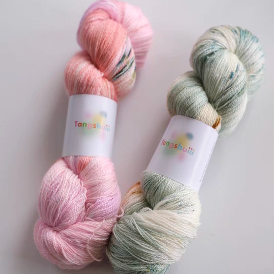 Tangshuiii｜75% Merino Anti-Shrink Wool 25% Silk 100G/800M Hand-Dyed Sweater Yarn