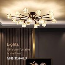 New Nordic crystal all-copper chandelier light luxury high-end atmosphere main living room ceiling lamp simple Italian lighting package