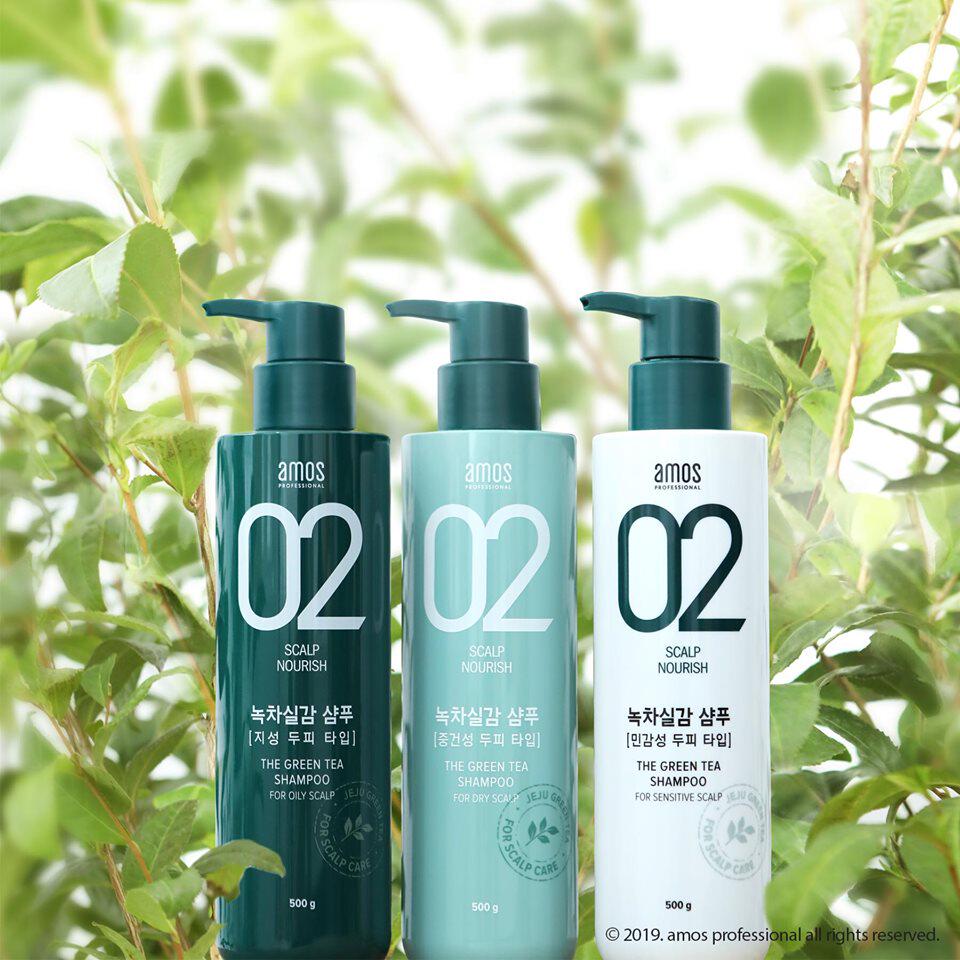 South Korean hairdressing brand Love Mel amos02 green tea anti-hair loss hair control oil scalp shampoo and hair care film