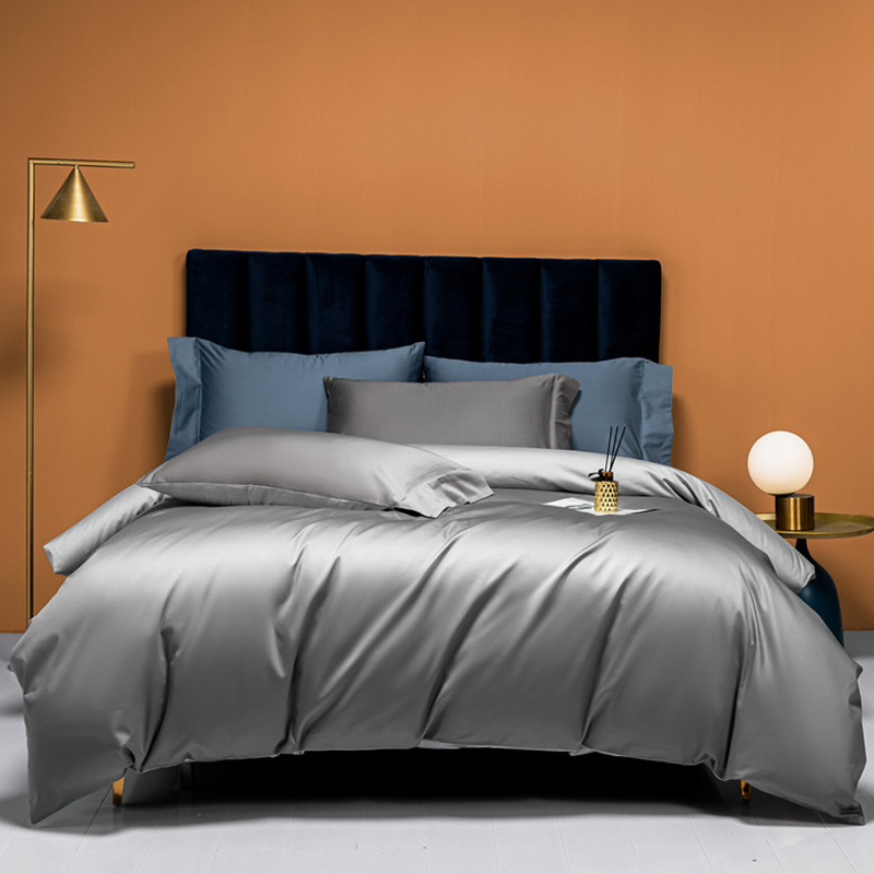 High end 100 long suede cotton four pieces set 100 whole cotton pure cotton European style brief goon satin bed sheet bedding bedding