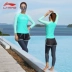 Li Ning lặn phù hợp với áo tắm nữ chia tay kem chống nắng quần dài tay mỏng che bụng sứa bảo thủ quần áo lướt sóng thể thao áo bơi 2 mảnh đẹp	 Bộ đồ bơi hai mảnh