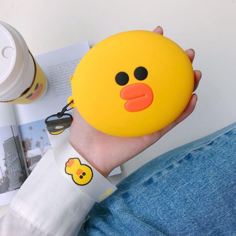 Hàn Quốc dòng gấu nâu khủng long dễ thương hoạt hình sáng tạo túi chìa khóa silicone đồng xu tai nghe lưu trữ túi mặt dây chuyền - Trường hợp chính ví da nam