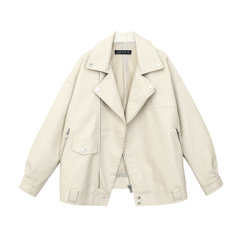 Popular Cotton-Padded Motorcycle Leather Jacket for Women, 2025 Autumn and Winter New Style, Petite Loose Retro Pu Jacket Short Coat