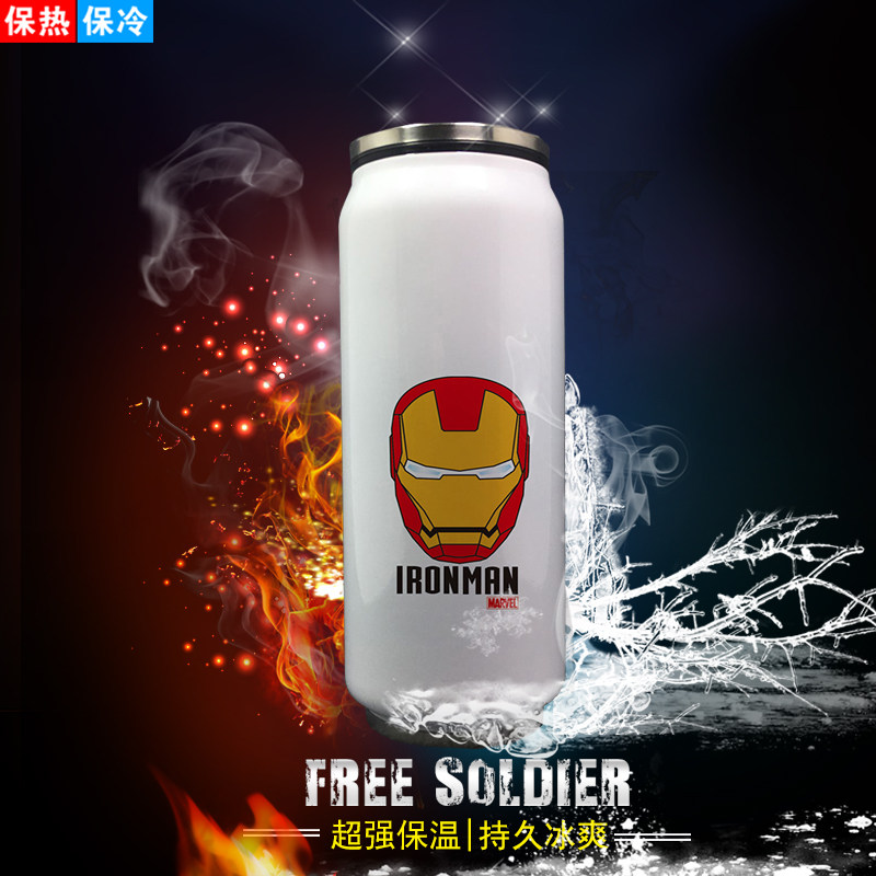 Superhero Hulk Iron Man Captain America Spider-Man Deadpool Stainless Steel Thermos Cup Cold Water Cup