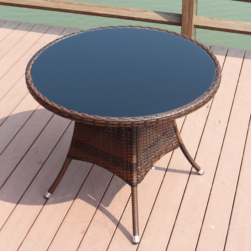 Balcony table and table rattan chair Three sets leaning back chair vines Woven Courtyard Open-air Outdoor Casual Table Chair Combinations