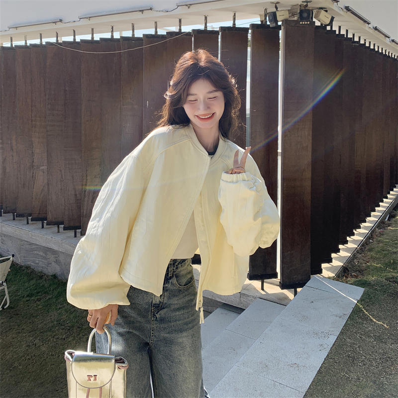 White Textured Baseball Jacket for Women, Spring and Autumn 2026 New Style, American Super Popular Model, Korean Trendy Chic