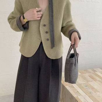 High-end pill-free double-sided cashmere short coat