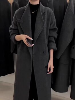 工厂直售羊毛大衣女2025年新款高端不起球双面羊毛大衣长款韩版