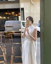 Han Milai White Dress Dress 2022 New Spring Design Sensation Dress Sister Wind Light Cooked Skirt Texture Advanced Sensation