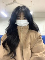 Corduroy stitching cotton clothing womens autumn and winter new loose small thickened bread clothing students ins cotton jacket jacket